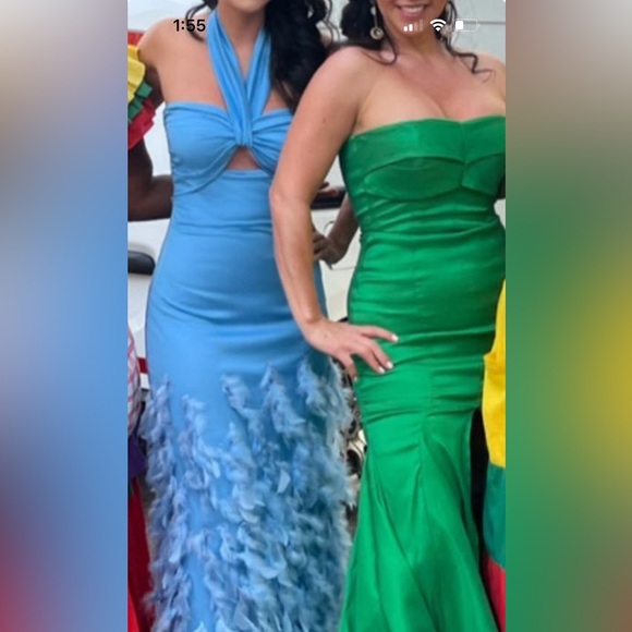 Beautiful Handmade light blue long dress - Picture 3 of 7